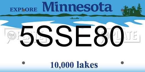 5SSE80 Minnesota License Plate