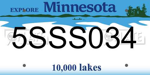 5SSS034 Minnesota License Plate
