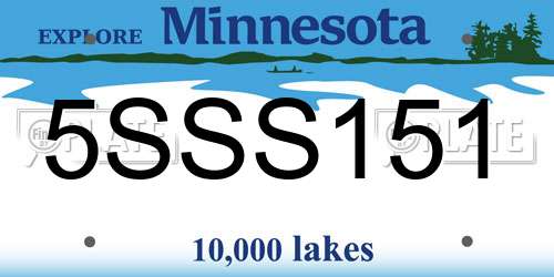 5SSS151 Minnesota License Plate