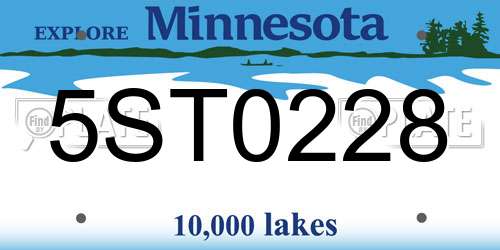 5ST0228 Minnesota License Plate