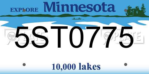 5ST0775 Minnesota License Plate