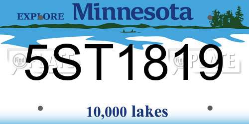 5ST1819 Minnesota License Plate