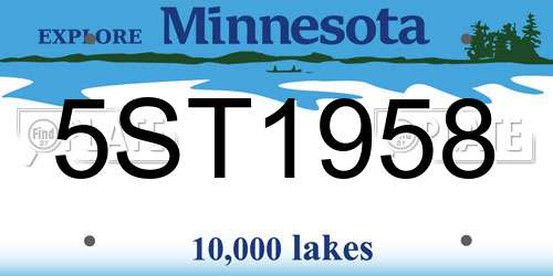 5ST1958 Minnesota License Plate