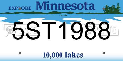 5ST1988 Minnesota License Plate
