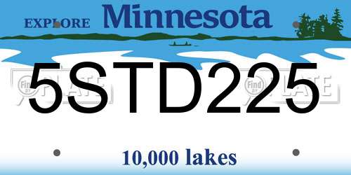 5STD225 Minnesota License Plate
