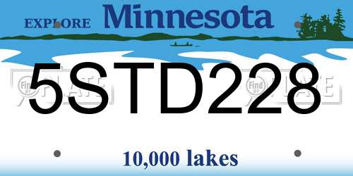 5STD228 Minnesota License Plate