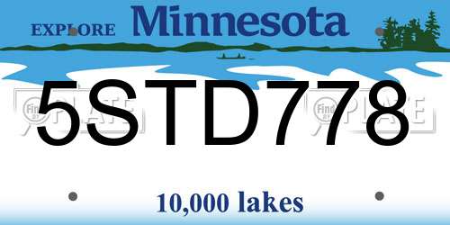 5STD778 Minnesota License Plate