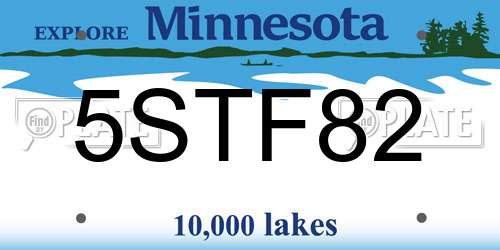 5STF82 Minnesota License Plate