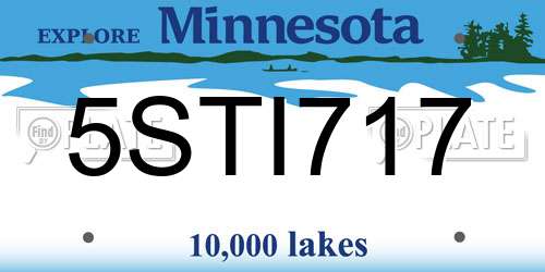 5STI717 Minnesota License Plate