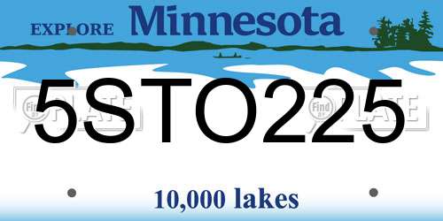 5STO225 Minnesota License Plate