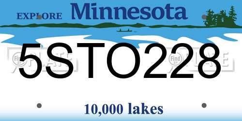 5STO228 Minnesota License Plate