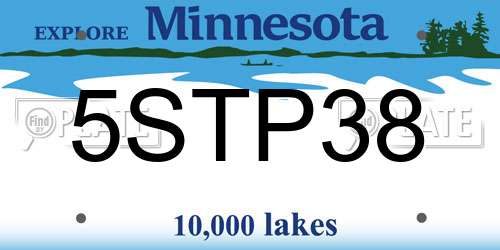 5STP38 Minnesota License Plate