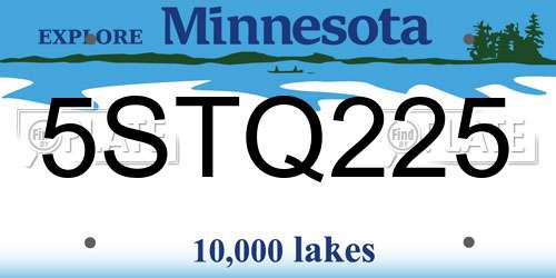 5STQ225 Minnesota License Plate
