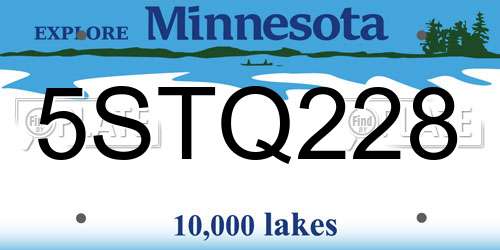 5STQ228 Minnesota License Plate