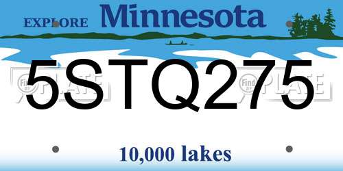5STQ275 Minnesota License Plate