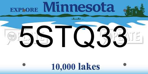 5STQ33 Minnesota License Plate