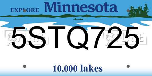 5STQ725 Minnesota License Plate