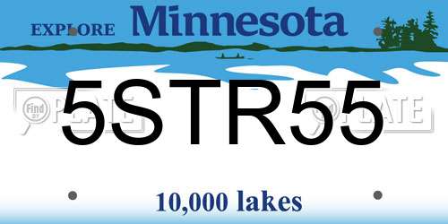 5STR55 Minnesota License Plate