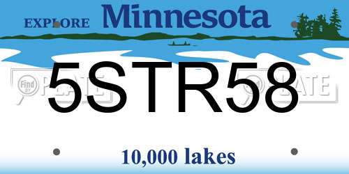 5STR58 Minnesota License Plate