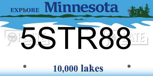 5STR88 Minnesota License Plate