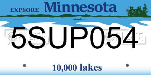 5SUP054 Minnesota License Plate