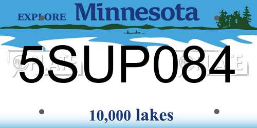 5SUP084 Minnesota License Plate