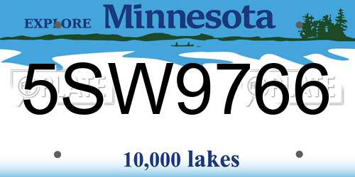 5SW9766 Minnesota License Plate