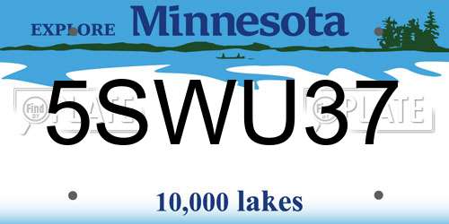 5SWU37 Minnesota License Plate