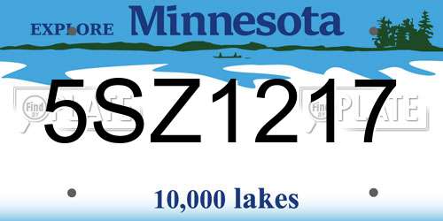 5SZ1217 Minnesota License Plate