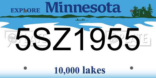 5SZ1955 Minnesota License Plate