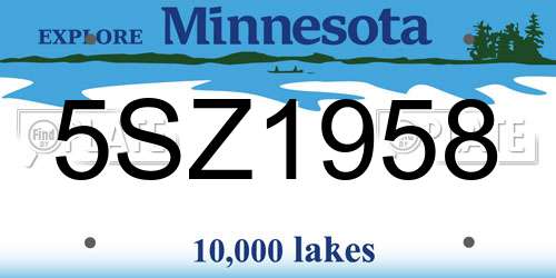 5SZ1958 Minnesota License Plate