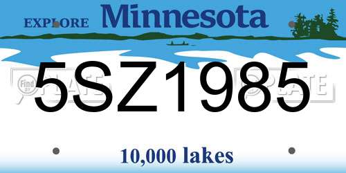 5SZ1985 Minnesota License Plate