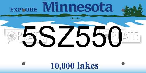 5SZ550 Minnesota License Plate