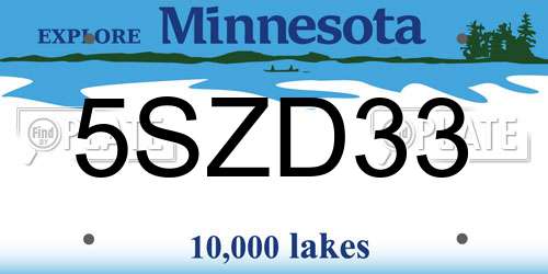 5SZD33 Minnesota License Plate