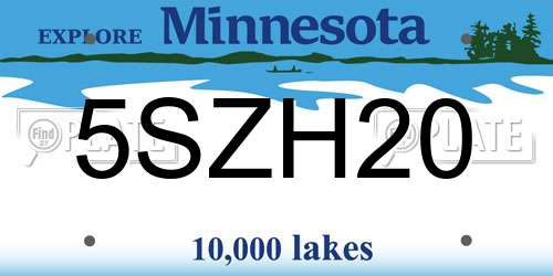 5SZH20 Minnesota License Plate