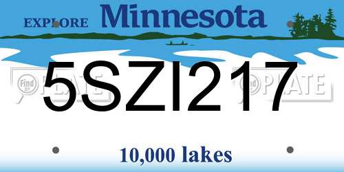 5SZI217 Minnesota License Plate