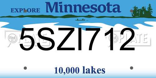 5SZI712 Minnesota License Plate