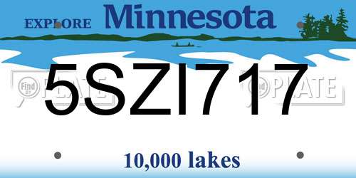 5SZI717 Minnesota License Plate