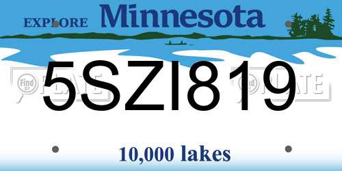 5SZI819 Minnesota License Plate
