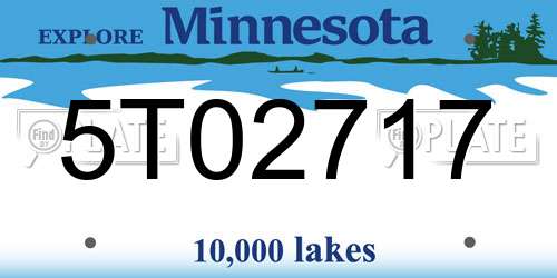 5T02717 Minnesota License Plate