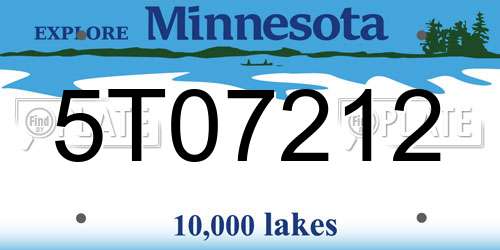 5T07212 Minnesota License Plate