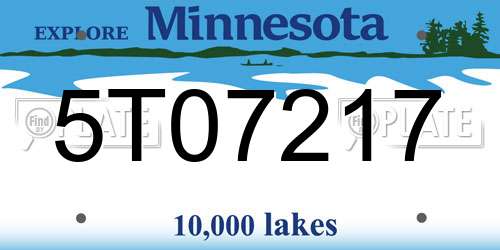 5T07217 Minnesota License Plate