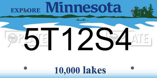 5T12S4 Minnesota License Plate