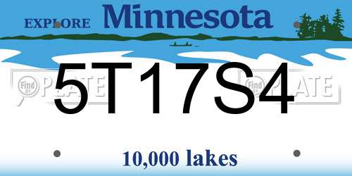 5T17S4 Minnesota License Plate