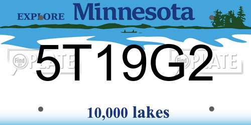 5T19G2 Minnesota License Plate