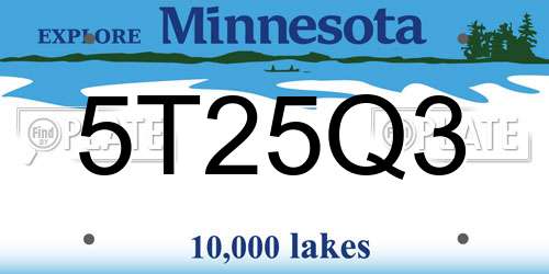 5T25Q3 Minnesota License Plate