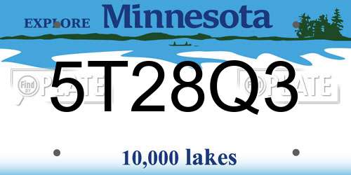 5T28Q3 Minnesota License Plate