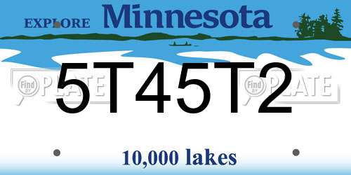 5T45T2 Minnesota License Plate