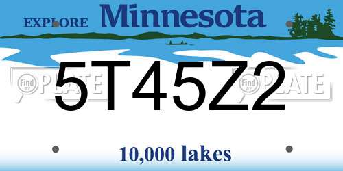 5T45Z2 Minnesota License Plate