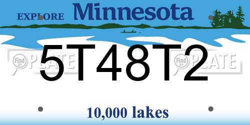 5T48T2 Minnesota License Plate